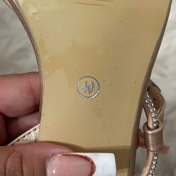 Rhinestone Decor Slingback Stiletto Heeled Sandals - Picture 7 of 7